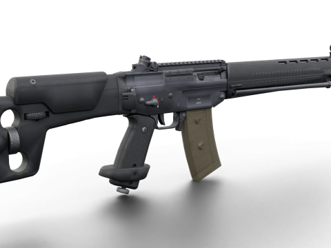 G3 Rifle Variants Modular Game-Ready Weapons Pack Model 3D