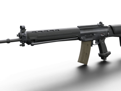 G3 Rifle Variants Modular Game-Ready Weapons Pack Model 3D
