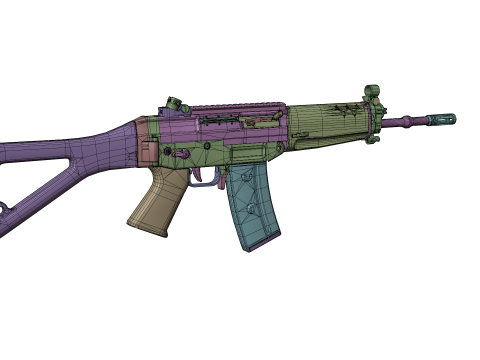 G3 Rifle Variants Modular Game-Ready Weapons Pack Model 3D