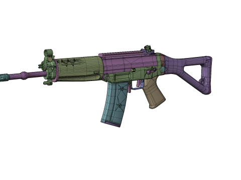 G3 Rifle Variants Modular Game-Ready Weapons Pack Model 3D