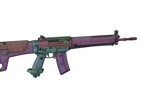 G3 Rifle Variants Modular Game-Ready Weapons Pack Model 3D