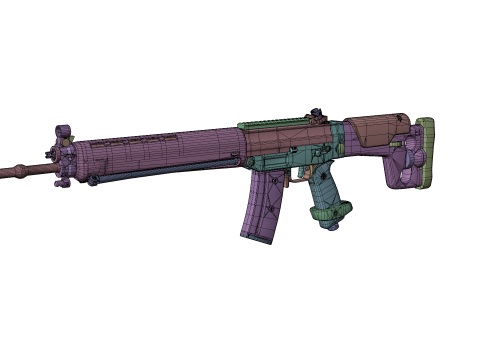 G3 Rifle Variants Modular Game-Ready Weapons Pack Model 3D