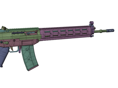 G3 Rifle Variants Modular Game-Ready Weapons Pack Model 3D