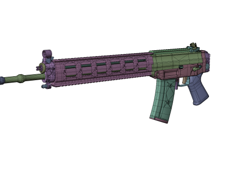 G3 Rifle Variants Modular Game-Ready Weapons Pack Model 3D