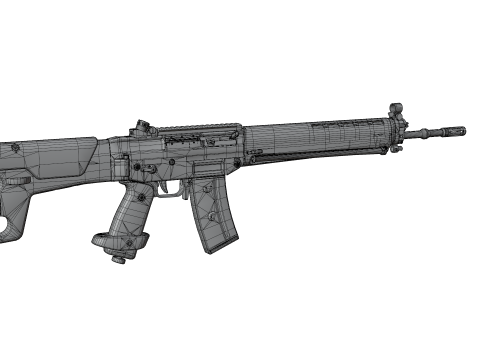 G3 Rifle Variants Modular Game-Ready Weapons Pack Model 3D