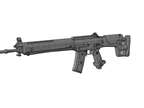 G3 Rifle Variants Modular Game-Ready Weapons Pack Model 3D