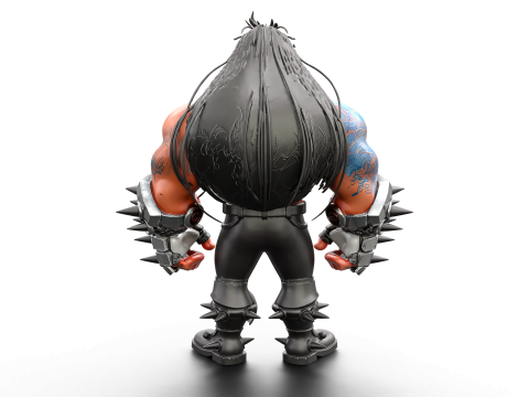 Cyber Arm Brawler - Stylized 3D Character 3D 模型