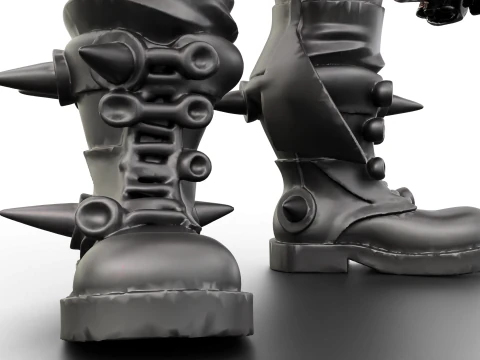 Cyber Arm Brawler - Stylized 3D Character 3D Model