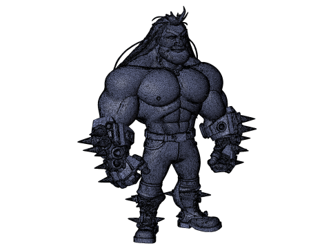 Cyber Arm Brawler - Stylized 3D Character 3D 模型