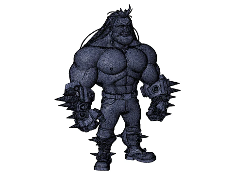 Cyber Arm Brawler - Stylized 3D Character 3D Model