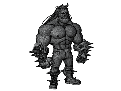 Cyber Arm Brawler - Stylized 3D Character 3D 模型