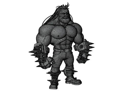 Cyber Arm Brawler - Stylized 3D Character 3D Model