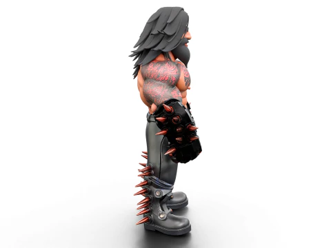 Muscular Tattooed Character 3D Model
