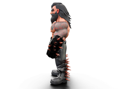 Muscular Tattooed Character Modelo 3D