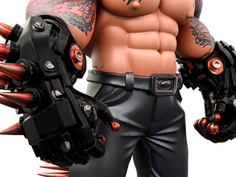 Muscular Tattooed Character Modelo 3D