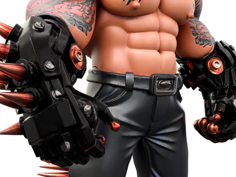 Muscular Tattooed Character 3D Model