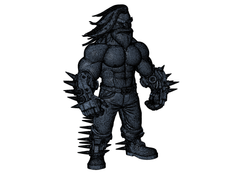 Muscular Tattooed Character Modelo 3D