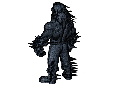 Muscular Tattooed Character 3D Model