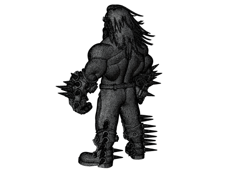 Muscular Tattooed Character Modelo 3D