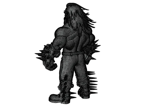 Muscular Tattooed Character 3D Model