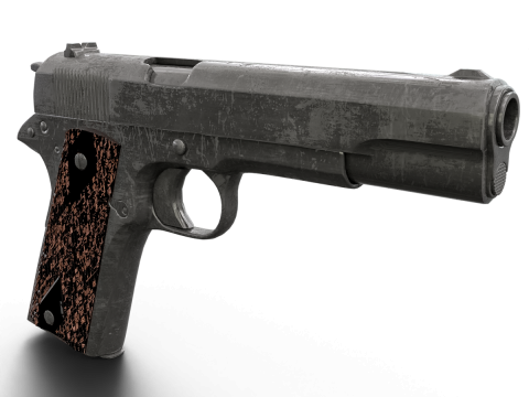 Realistic Worn M1911 Pistol Modèle 3D