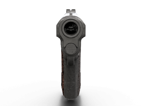 Realistic Worn M1911 Pistol Modelo 3D