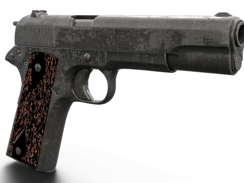 Realistic Worn M1911 Pistol Modelo 3D