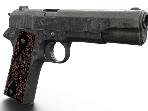 Pistola M1911 indossata realistica Modello 3D