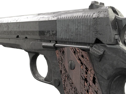 Pistola M1911 indossata realistica Modello 3D