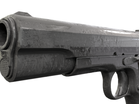 Realistic Worn M1911 Pistol Modelo 3D