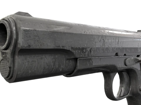 Pistola M1911 indossata realistica Modello 3D