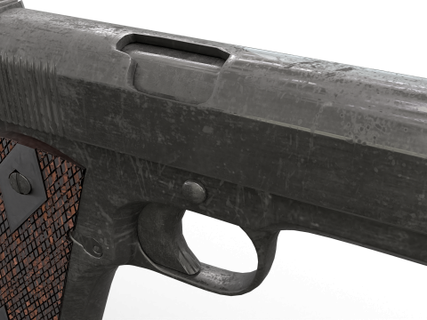 Realistic Worn M1911 Pistol Modelo 3D