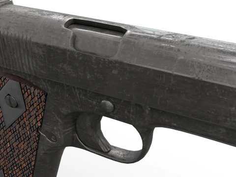 Pistola M1911 indossata realistica Modello 3D