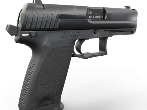USP Compact 9mm - Realistic Pistol 3D Модель