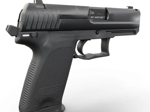 USP Compact 9mm - Realistic Pistol 3D Model