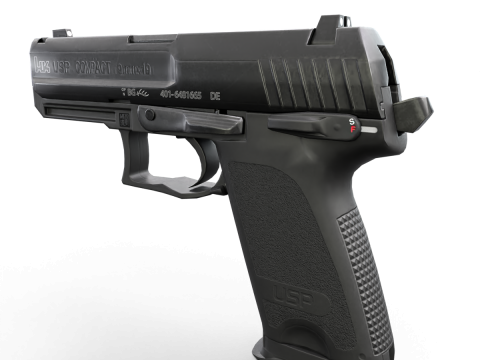 USP Compact 9mm - Realistic Pistol 3D Модель