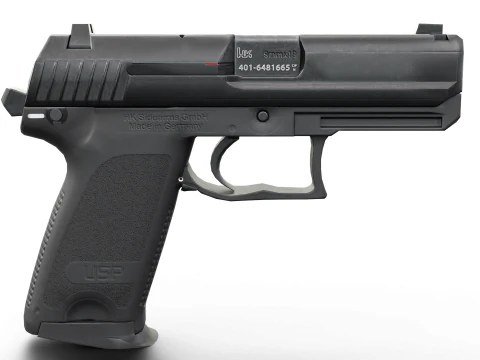 USP Compact 9mm - Realistic Pistol 3D Model