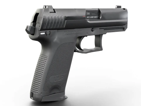 USP Compact 9mm - Realistic Pistol 3D Model