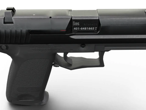 USP Compact 9mm - Realistic Pistol 3D Model