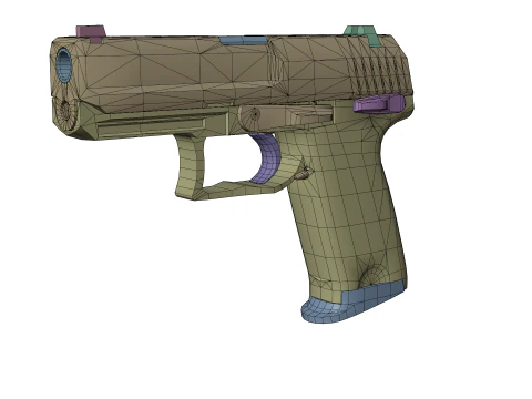 USP Compact 9mm - Realistic Pistol 3D Model