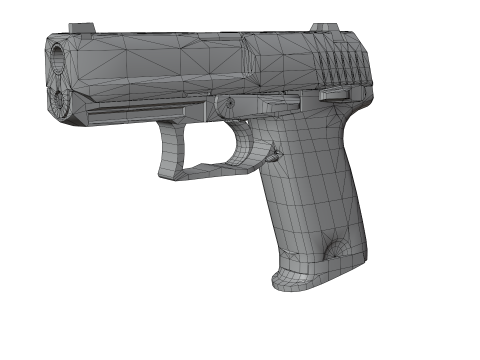 USP Compact 9mm - Realistic Pistol 3D Модель