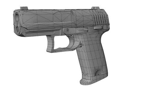USP Compact 9mm - Realistic Pistol 3D Model
