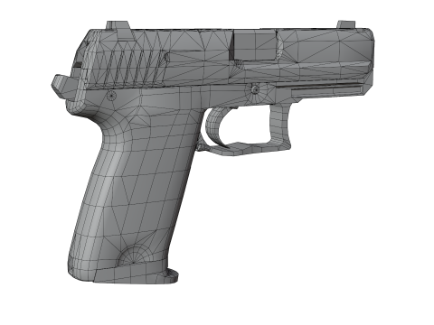 USP Compact 9mm - Realistic Pistol 3D Модель