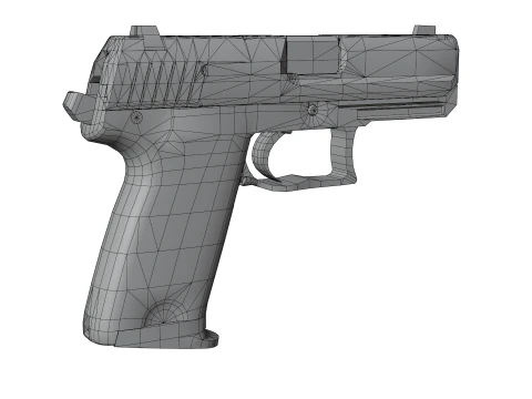 USP Compact 9mm - Realistic Pistol 3D Model