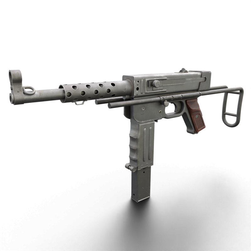 MAT-49 - Vintage Military SMG 3D Modell .c4d .max .obj .3ds .fbx .stl .blend
