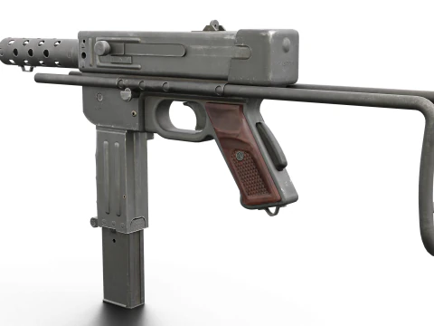 MAT-49 - Vintage Military SMG 3D Model
