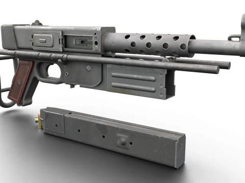 MAT-49 - Vintage Military SMG 3D Model