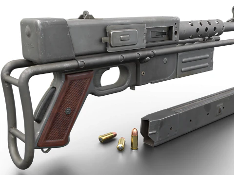 MAT-49 - Vintage Military SMG 3D Model