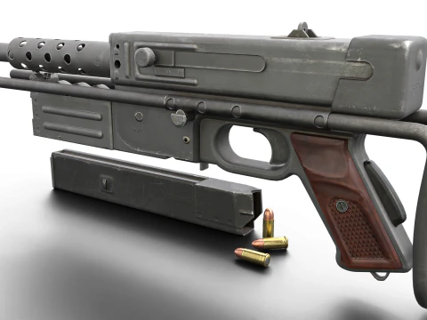 MAT-49 - Vintage Military SMG 3D Model