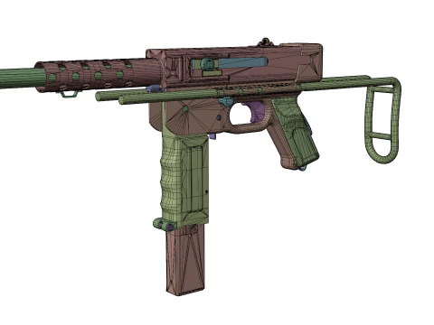 MAT-49 - Vintage Military SMG 3D Model